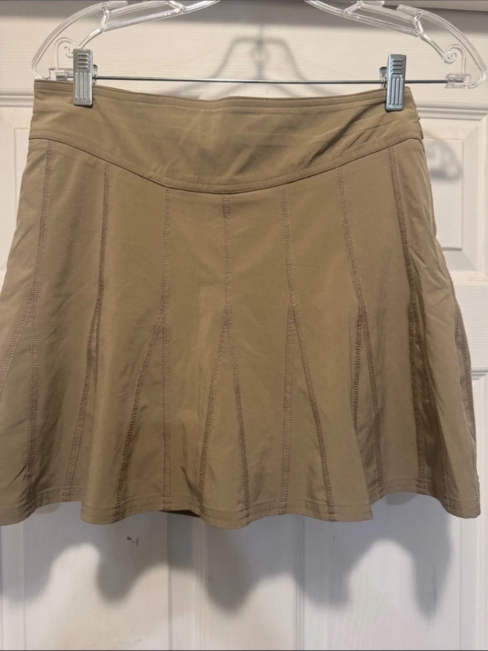 Stretch Waist Circle Skirt in Taupe